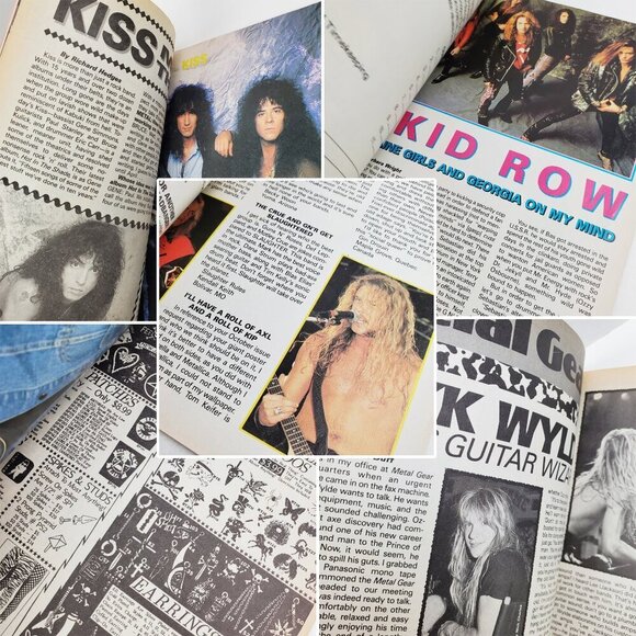 Metal Magazine KISS Zakk Wylde Poison Skid Row, Alice Cooper Axl Poster Mar 1990 - Picture 3 of 11